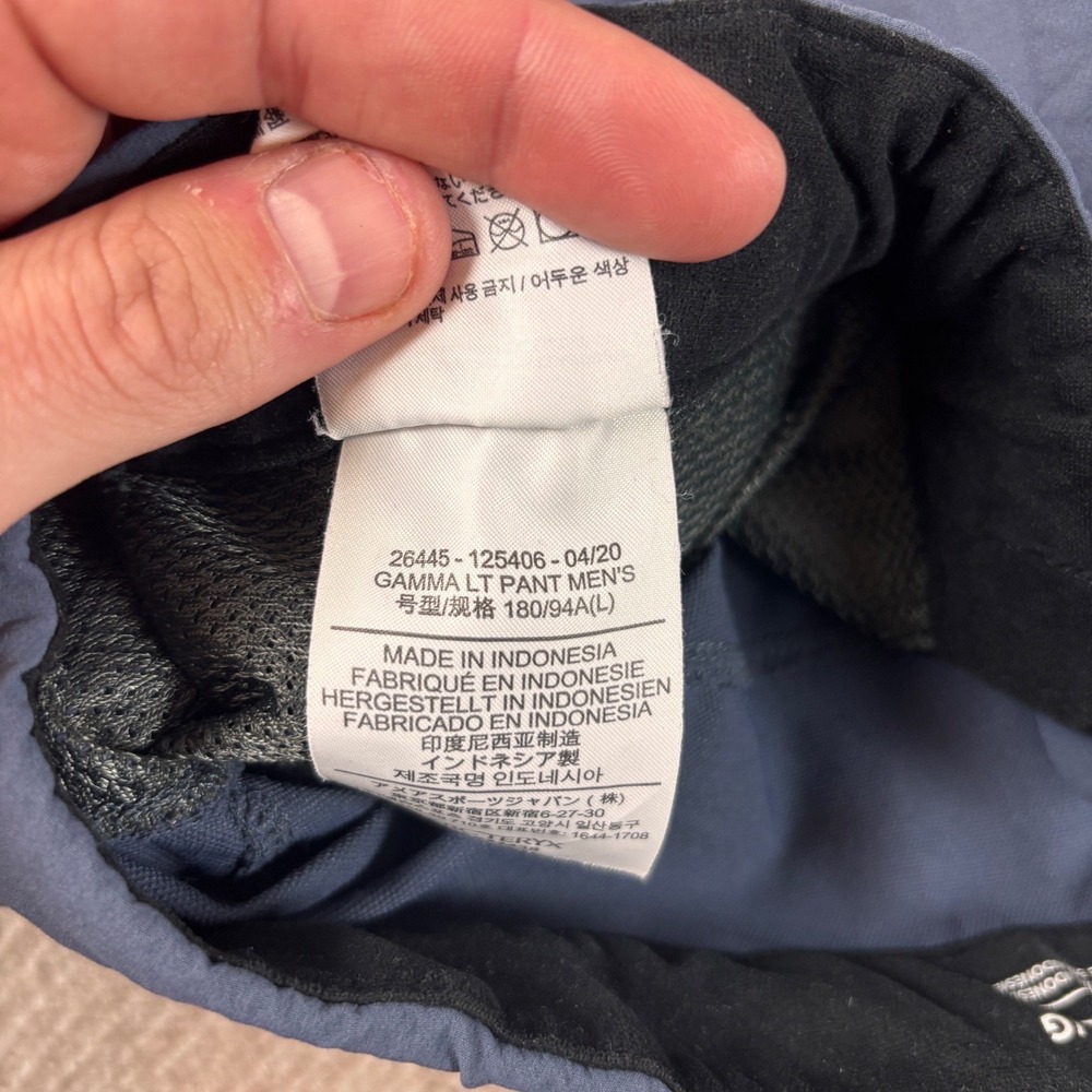 Arc'teryx Blue Gray Gamma LT Nylon Blend Hiking Pants Men's Size Large - Picture 7 of 10